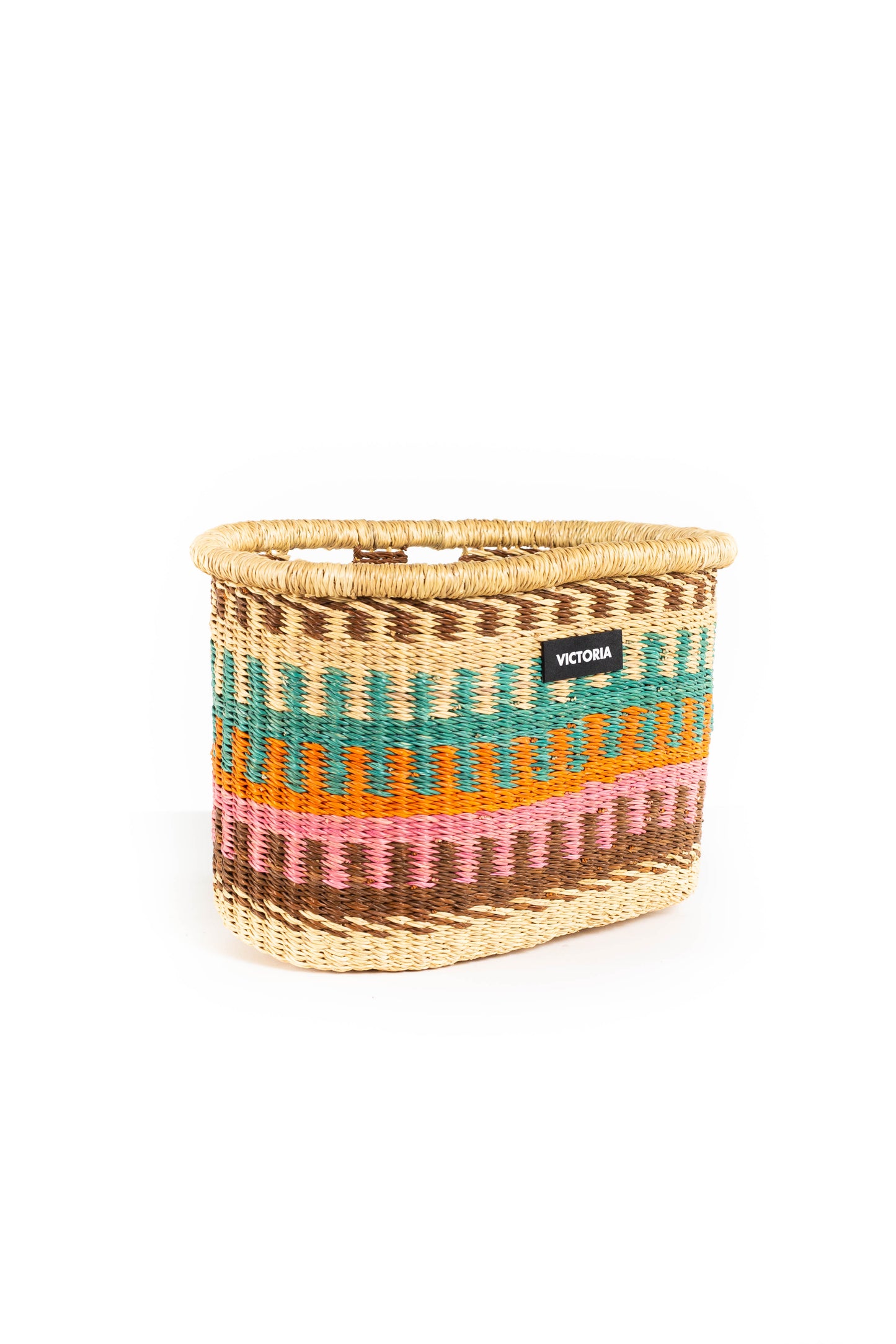 cesta de trenza de colores bolga