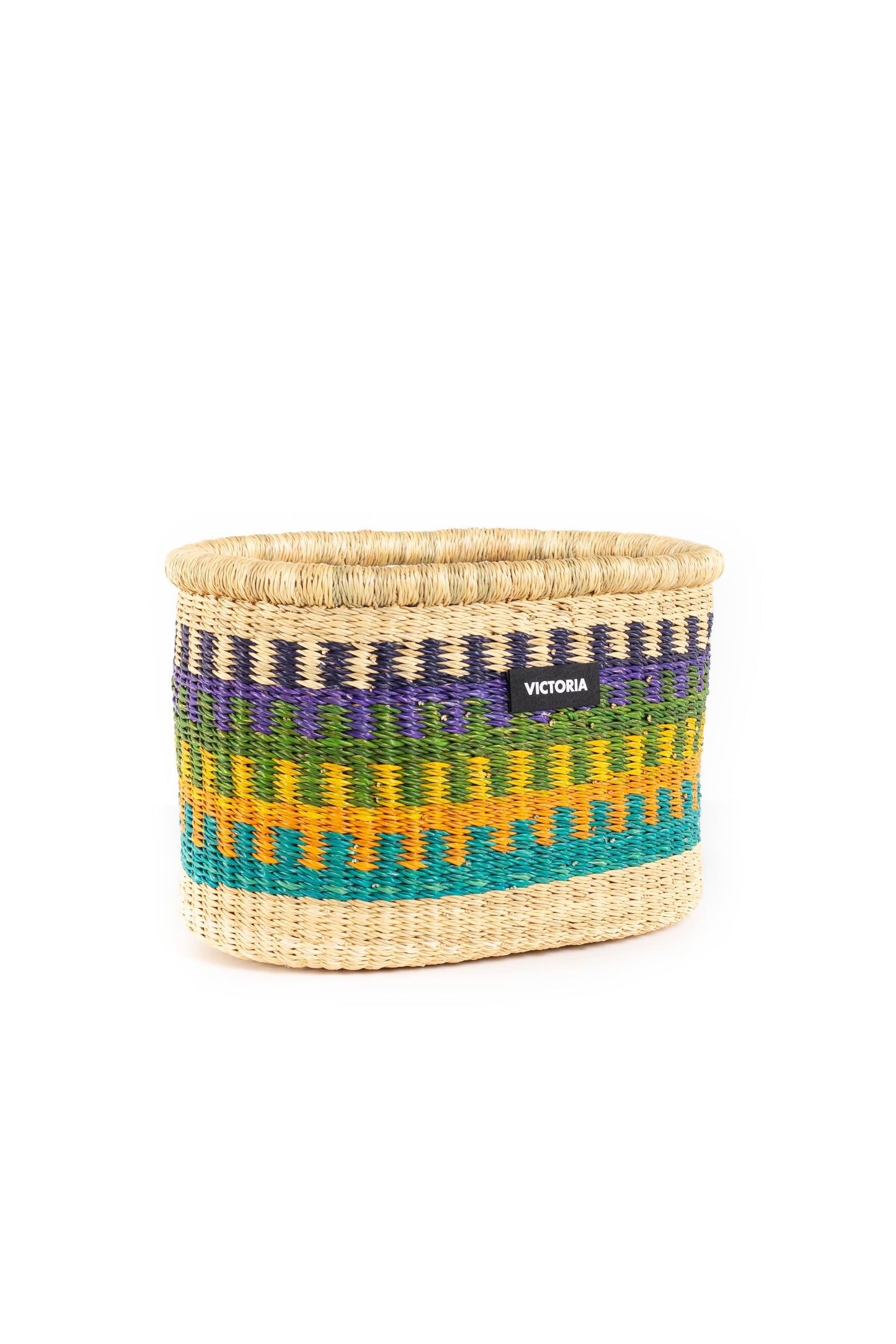cesta de mimbre de colores