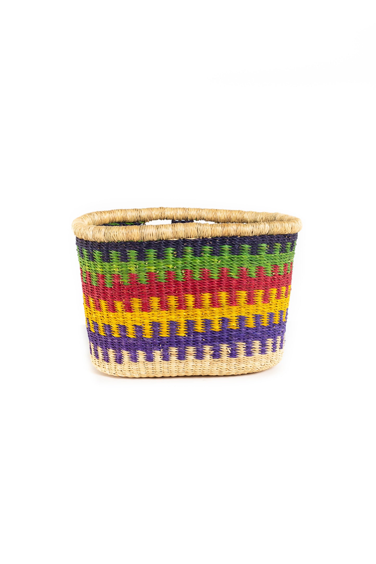 cesta de mimbre varios colores trenzado