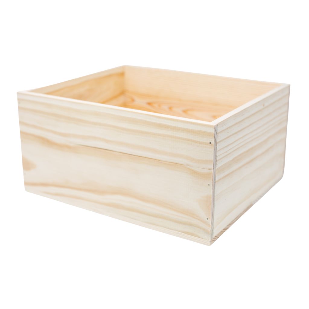 caja de madera para bicicleta color claro