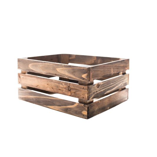 caja de madera de laminas color oliva