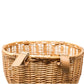 cesta de mimbre natural con correas de semipiel